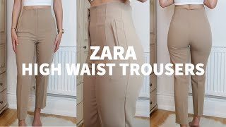 Zara High Waist Trousers Review and Try On Size XS  Peexo [upl. by Atalanta]