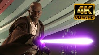 Star Wars Revenge of the Sith 2005  Mace Windu vs Palpatine  4k [upl. by Mehs649]