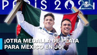 Osmar Olvera y Juan Celaya ganan medalla de plata en clavados en Juegos Olímpicos 2024 [upl. by Oicafinob]