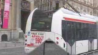 Trackless trolley and tram in Lyon [upl. by Ameerahs]