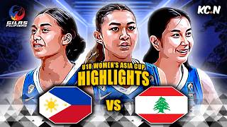 Gilas U18 Women vs Lebanon Highlights  FIBA U18 Womens Asia Cup 2024 [upl. by Eleen314]