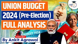 Union Budget 2024  Budget 2024 Highlights in Hindi  Complete Analysis  UPSC Economy  StudyIQ IAS [upl. by Ydnak246]