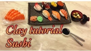 黏土教學 Clay tutorial  壽司拼盤 Part 1 Sushi part 1 [upl. by Nainatrad140]