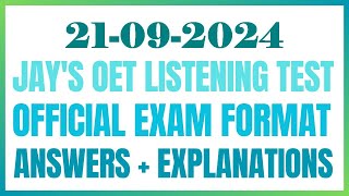 OET LISTENING TEST 21092024 oet oetexam oetnursing oetlisteningtest [upl. by Iatnohs906]