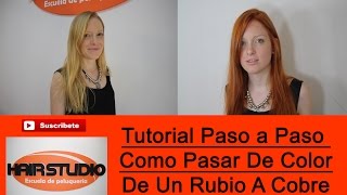 Tutorial Paso a Paso Pasar Color de Cabello Rubio a Color Cobre 84 [upl. by Sungam645]