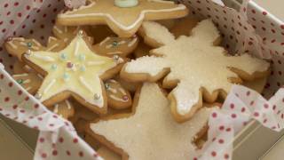 Holiday Decorated Sugar Cookies Recipe  KIN EATS [upl. by Amikay625]