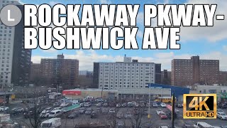 NYC Subway ride L Train from CanarsieRockaway Parkway to Bushwick Ave 4K 60fps [upl. by Nnylrahc]