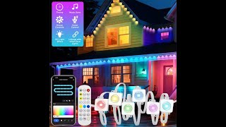 100FT 60 LED Permanent Outdoor Eaves LED Lights DIY Scene Christmas Birthday Holiday Party Lighting [upl. by Enytsirhc]