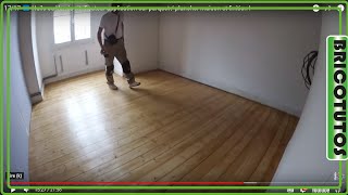 1717 ⏩ Application Huile denvironnement ou Vernis vitrificateur sur parquet  plancher maison [upl. by Suoirred829]