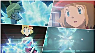 Serena amp Clemont all pokemon Evolution Serena eevee evolves into sylveon [upl. by Hege]