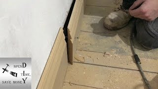 How to join skirting boards baseboards together with a splice joint or a splayed heading joint [upl. by Aniuqaoj]