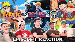 Anime HATERS Watch Episode 1 of Naruto Bleach and One Piece  Group Reaction [upl. by Park]