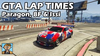 Fastest Sports Cars Paragon 8F Drafter amp Issi  GTA 5 Best Fully Upgraded Cars Lap Time Countdown [upl. by Ahtilat716]