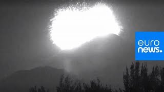 Dramatic video shows moment Mexicos Popocatepetl volcano erupted [upl. by Auhso]