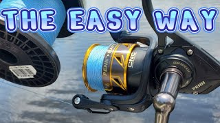 Spooling Braid Easy Way to Spool a Spinning Reel braid fishingline [upl. by Attaymik]