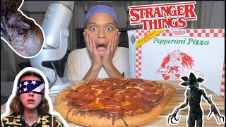 ASMR TRYING THE VIRAL STRANGER THINGS PIZZA [upl. by Darnok534]