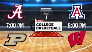 COLLEGE BASKETBALL ARIZONA VS WISCONSIN LIVE SCOREBOARD [upl. by Prima]