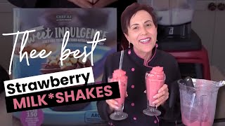 The BEST Vegan Strawberry Milkshake Made Without Ice Cream KathyHesterVeganRecipes [upl. by Berlin]