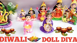 Diwali Special 🪔💥🪔 DIY Candle Holding Making With Clay  Traditional Diya For Diwali Special Doll [upl. by Lawton]