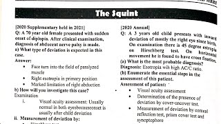 the Squint eye ophthalmology uqs past paper [upl. by Gustafsson]