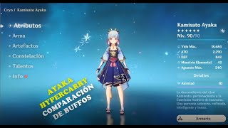 Ayaka Hypercarry  Comparación de Buffos [upl. by Hadihsar415]