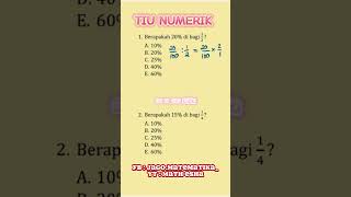 SOAL MATEMATIKA DASAR MENGHITUNG PERSENTASE TIU NUMERIK PPPK DAN KEDINASAN [upl. by Bakki]