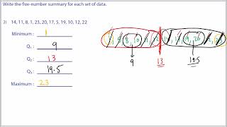 Grade 13 S1 Rep of data five number summary  worksheet [upl. by Llebanna]