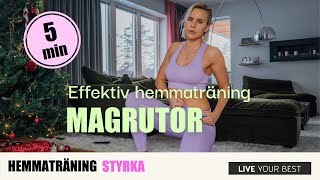 HEMMATRÄNING  5 minuter magträning [upl. by Etnaik868]