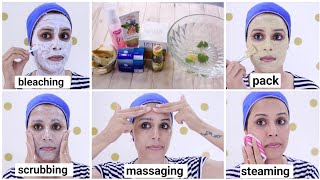 Parlour Like Glowing Facial step by step at home [upl. by Yaniv]