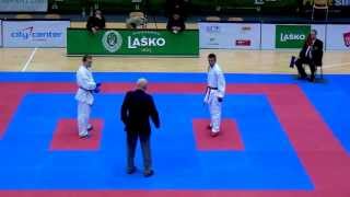 Karate1 Lasko 2013  DABOVIĆ vs TABAKOVIC  Kumite male 67 FINAL [upl. by Atterrol]