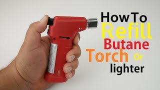 How To Refill Butane Torch Lighter Simple Easy [upl. by Fauman]