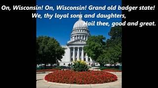 ON WISCONSIN State Song Lyrics Words Text popular trending sing along song [upl. by Strage]