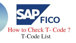 SAP FICO T CODE II IMPORTANT T CODE IN SAP II LIST OF IMPORTANT T CODE [upl. by Lossa687]