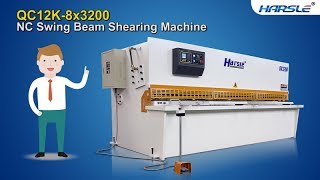 QC12K8X3200 NC Swing beam shearing machine E21S HARSLE hydraulic Sheet metal cutter to Jordan [upl. by Cykana502]