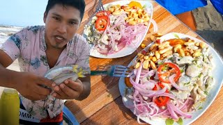 Rico CEVICHAZO de PEJERREY en orillas del Mar [upl. by Etireugram487]