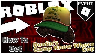 PROMO CODE HOW TO GET DUSTINS CAMP KNOW WHERE CAP ROBLOX [upl. by Semadar153]