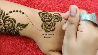 New Stylish Mehndi Design for Hand  Simple Easy Mehndi Design  Arham Mehndi Designs [upl. by Ahsiela92]