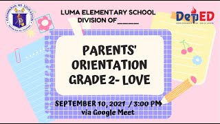 Parents Orientation for SY 20212022 [upl. by Jodee]