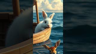 🐰🦌💧Brave Rabbit Saves Little Fawn shorts wow rabbit cat kitten funny ai deer fawn [upl. by Anitsud]