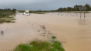 Flooded road at Kalbaskraal in South Africa [upl. by Scevor988]