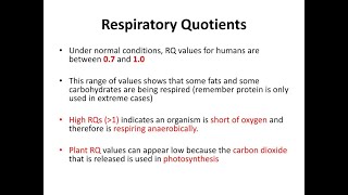 Respiratory Quotient Lecture 01 [upl. by Atiraj]