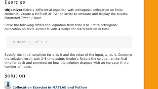 Orthogonal Collocation Example Problem [upl. by Dixil]