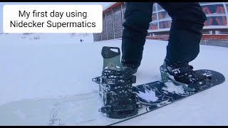 Nidecker Supermatics Review 2024 Trying Out New Snowboard StepIn Bindings [upl. by Almeeta908]