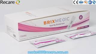 Recare pregnancy test manufacturer custom odm oem brix medic hcg pregnant test prueba de embarazo [upl. by Seyer]