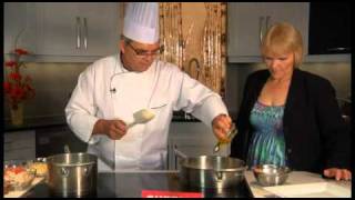 Recipe  Cheemo Perogies with Shrimp Provencal [upl. by Habas]