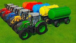 TRANSPORTING PIXAR CARS amp FRUITS WITH COLORED amp JOHN DEERE vs CLAAS vs TRACTORS  BeamNGdrive [upl. by Chadburn]