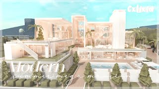 FULL TOUR Bloxburg Modern Summer Mega Mansion Interior Pt 1  Roblox House Build [upl. by Giacinta]