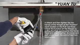 43YUANTU 304 stainless steel pull out kitchen faucethow to install [upl. by Latty]