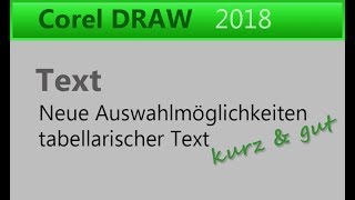 Corel Draw 2018  Text amp Tabelle [upl. by Naved]