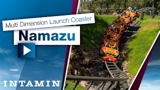 Intamin Multi Dimension Launch Coaster quotNamazuquot  Vulcania France [upl. by Boeke]